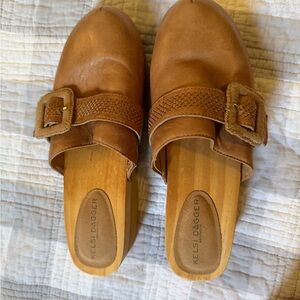 Kelsi Dagger Tan Leather Slip-On Clogs